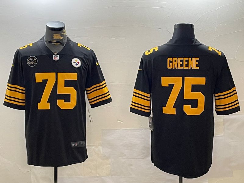 Men Pittsburgh Steelers 75 Greene Black 2024 Nike Limited NFL Jersey style 3